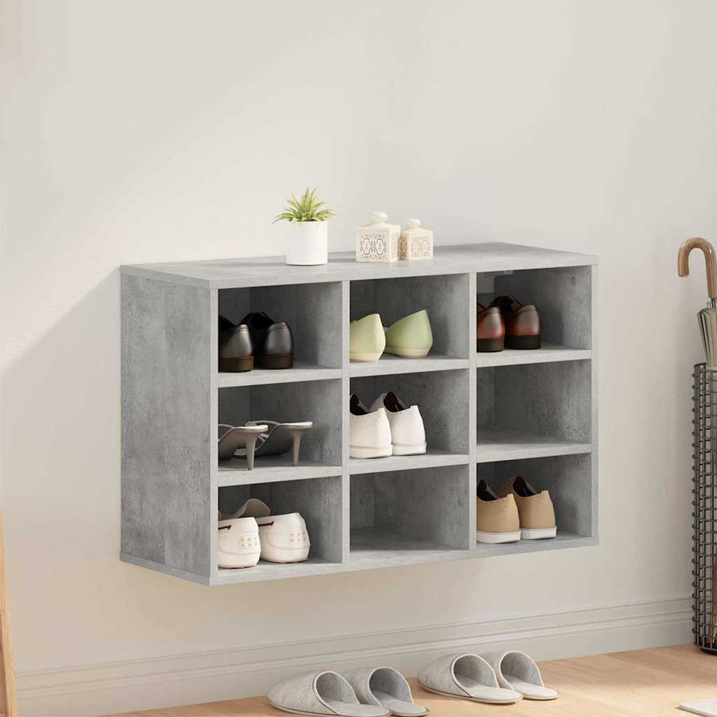 Cipőszekrény polcokkal Beton szürke 77.5 x 30 x 51 cm Faanyag