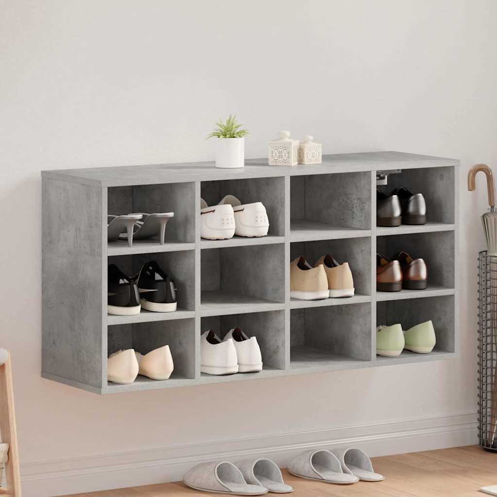 Cipőszekrény polcokkal Beton szürke 103 x 30 x 51 cm Faanyag