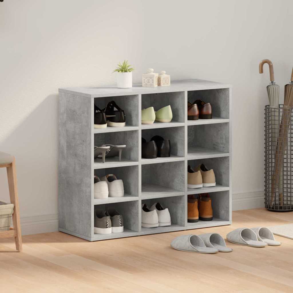 Cipőszekrény polcokkal Beton szürke 77.5 x 30 x 67 cm Faanyag