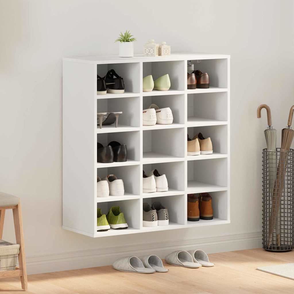 Cipőszekrény polcokkal Fehér 77.5 x 30 x 83.5 cm Faanyag