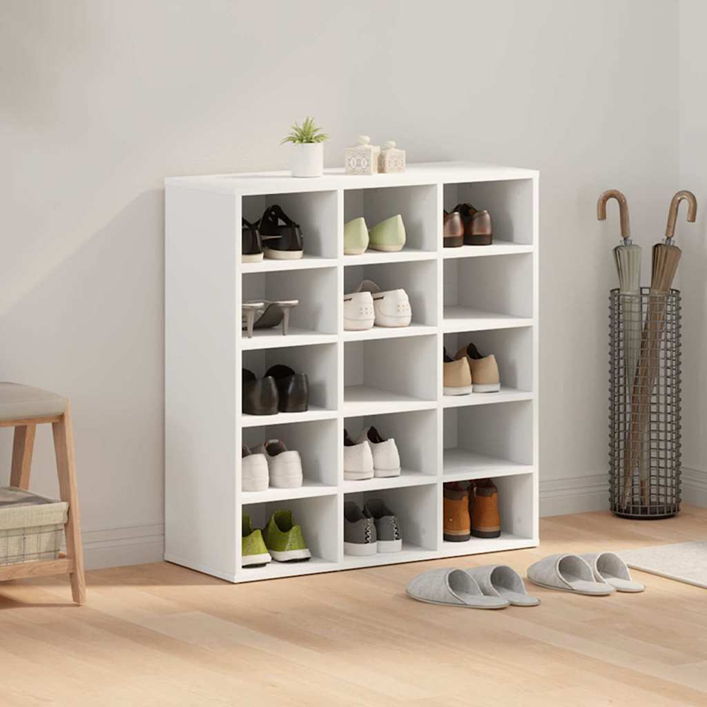 Cipőszekrény polcokkal Fehér 77.5 x 30 x 83.5 cm Faanyag