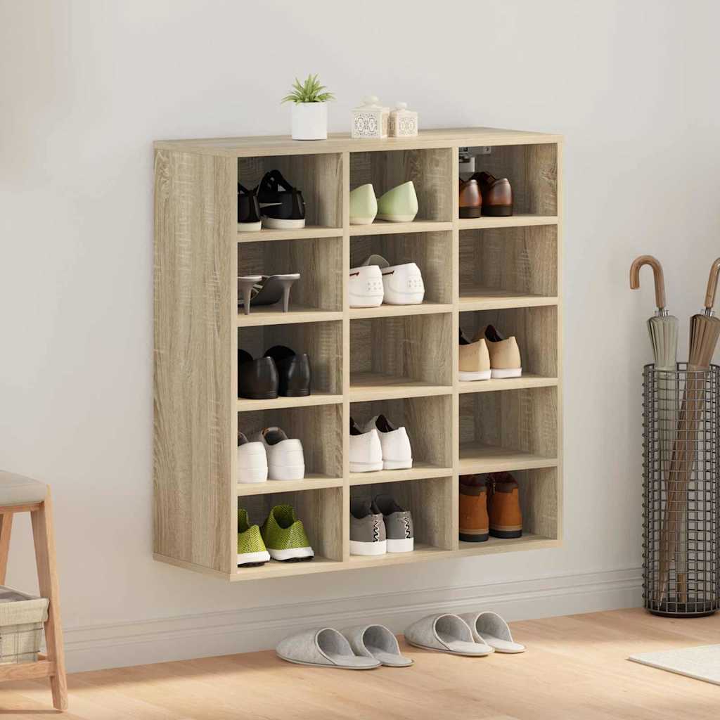 Cipőszekrény polcokkal sonoma tölgy 77.5 x 30 x 83.5 cm Faanyag