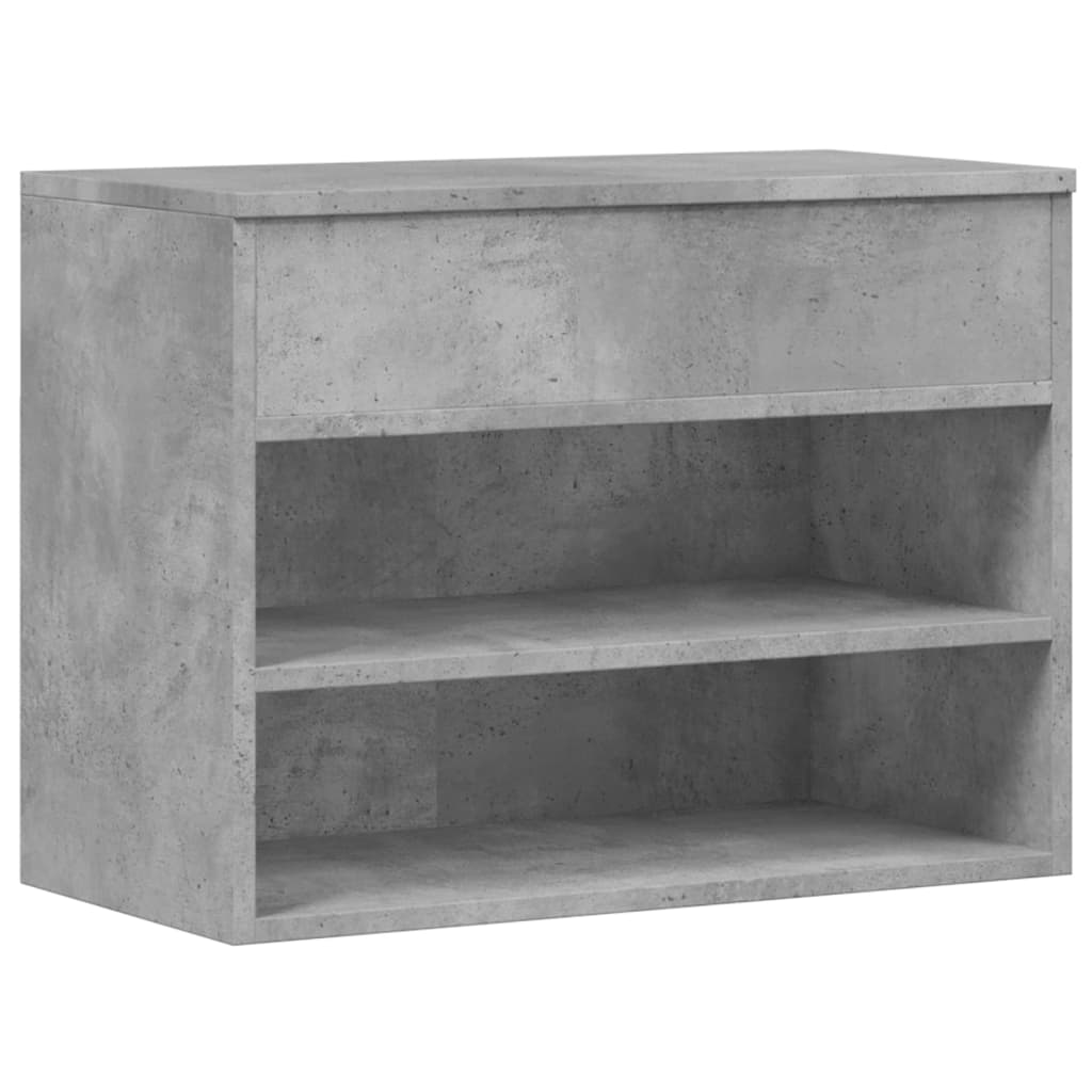 betonszürke szerelt fa cipőtároló pad 60 x 30 x 45 cm