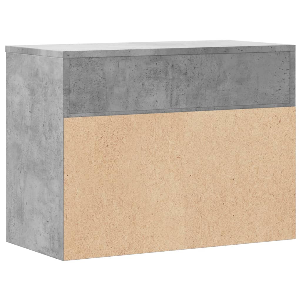 betonszürke szerelt fa cipőtároló pad 60 x 30 x 45 cm