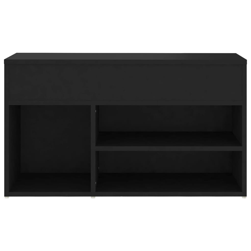 fekete szerelt fa cipőtároló pad 80 x 30 x 45 cm