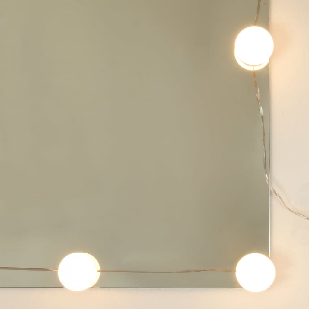 fehér tükrös szekrény LED-ekkel 60 x 31,5 x 62 cm