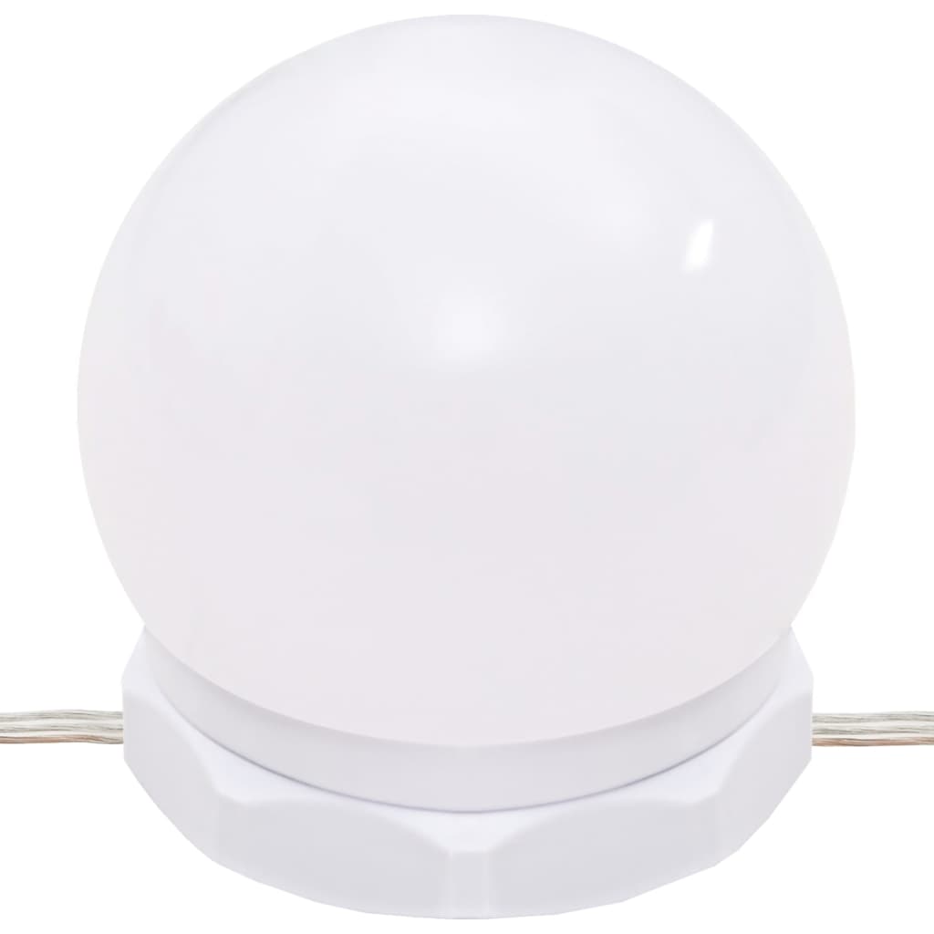 fehér tükrös szekrény LED-ekkel 60 x 31,5 x 62 cm