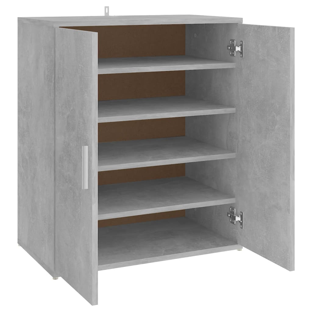 betonszürke szerelt fa cipősszekrény 60 x 35 x 70 cm