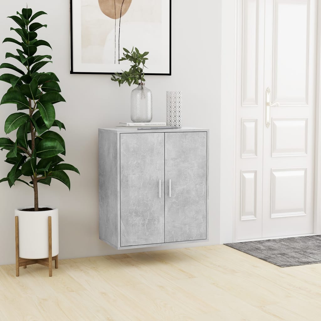 betonszürke szerelt fa cipősszekrény 60 x 35 x 70 cm