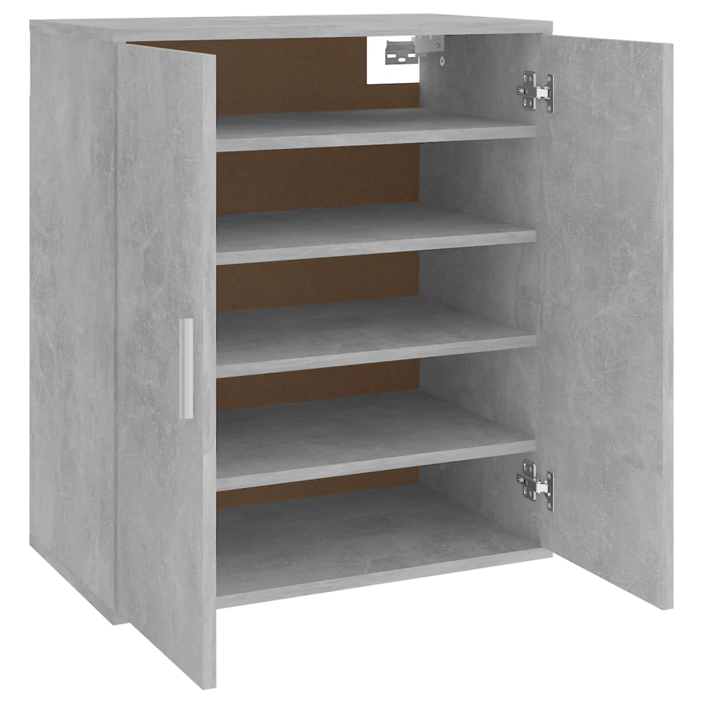 betonszürke szerelt fa cipősszekrény 60 x 35 x 70 cm