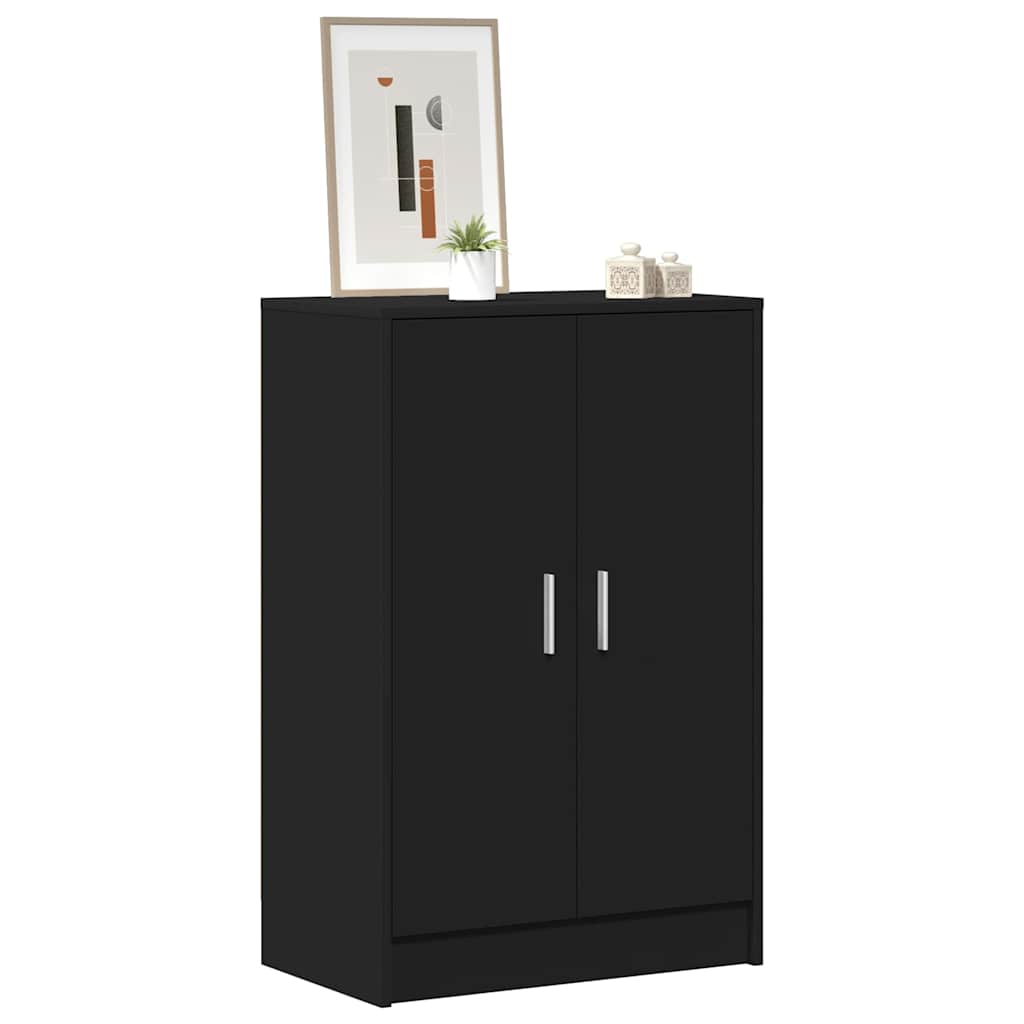 fekete szerelt fa cipősszekrény 60 x 35 x 92 cm