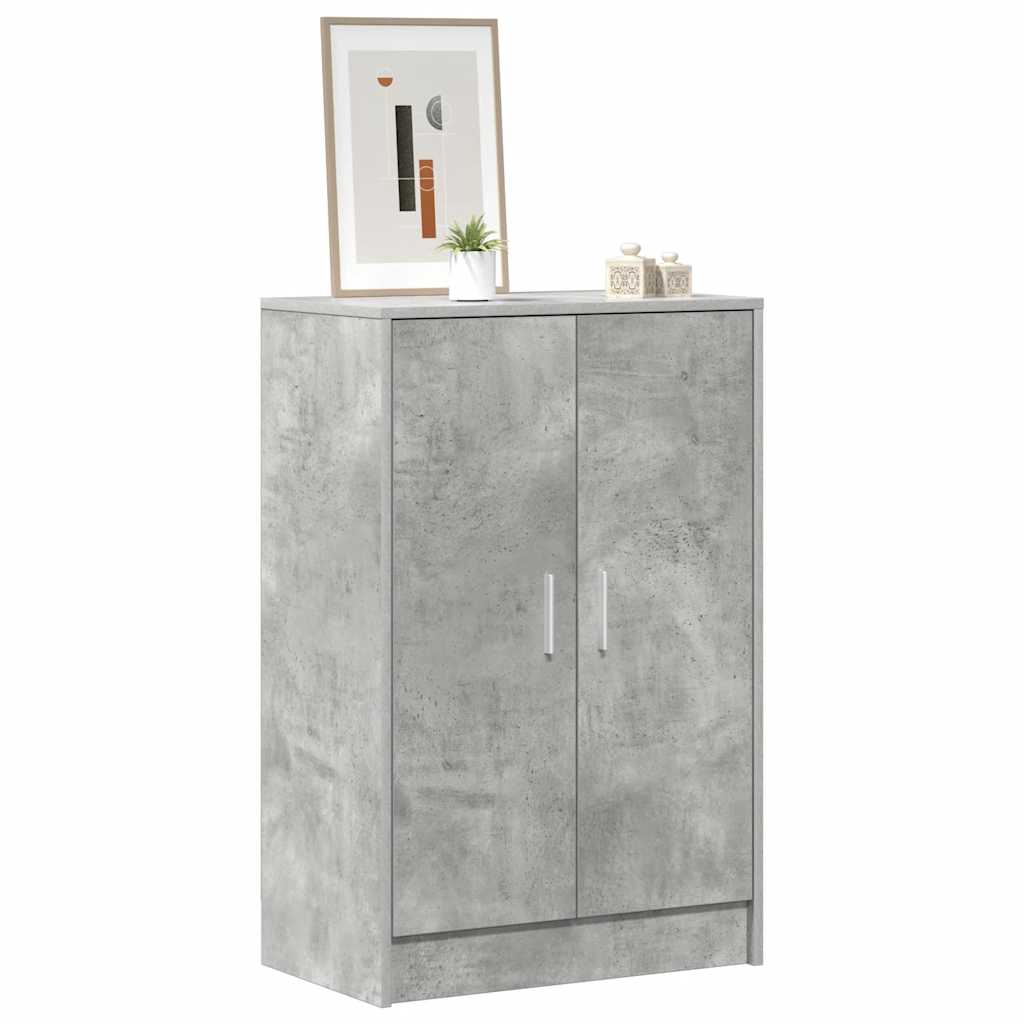 betonszürke szerelt fa cipősszekrény 60 x 35 x 92 cm