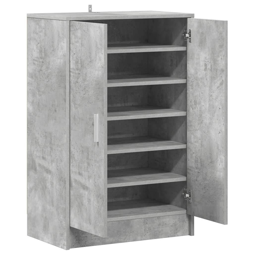 betonszürke szerelt fa cipősszekrény 60 x 35 x 92 cm