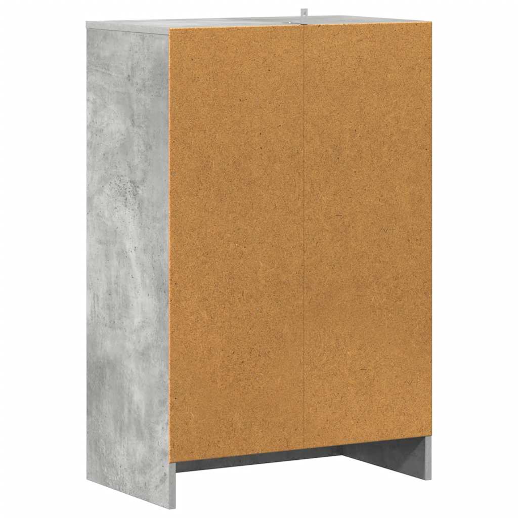 betonszürke szerelt fa cipősszekrény 60 x 35 x 92 cm