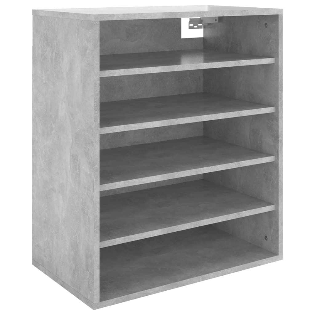 betonszürke szerelt fa cipősszekrény 60 x 35 x 70 cm