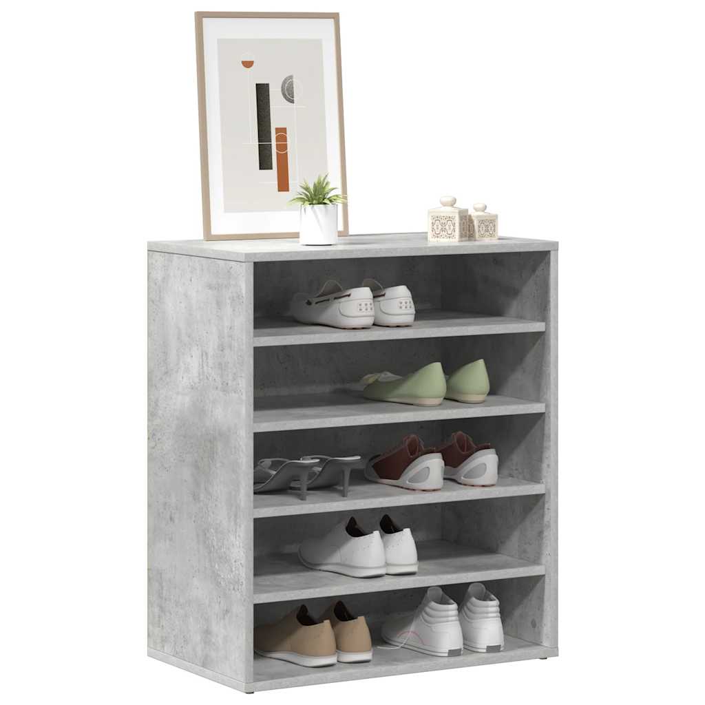 betonszürke szerelt fa cipősszekrény 60 x 35 x 70 cm