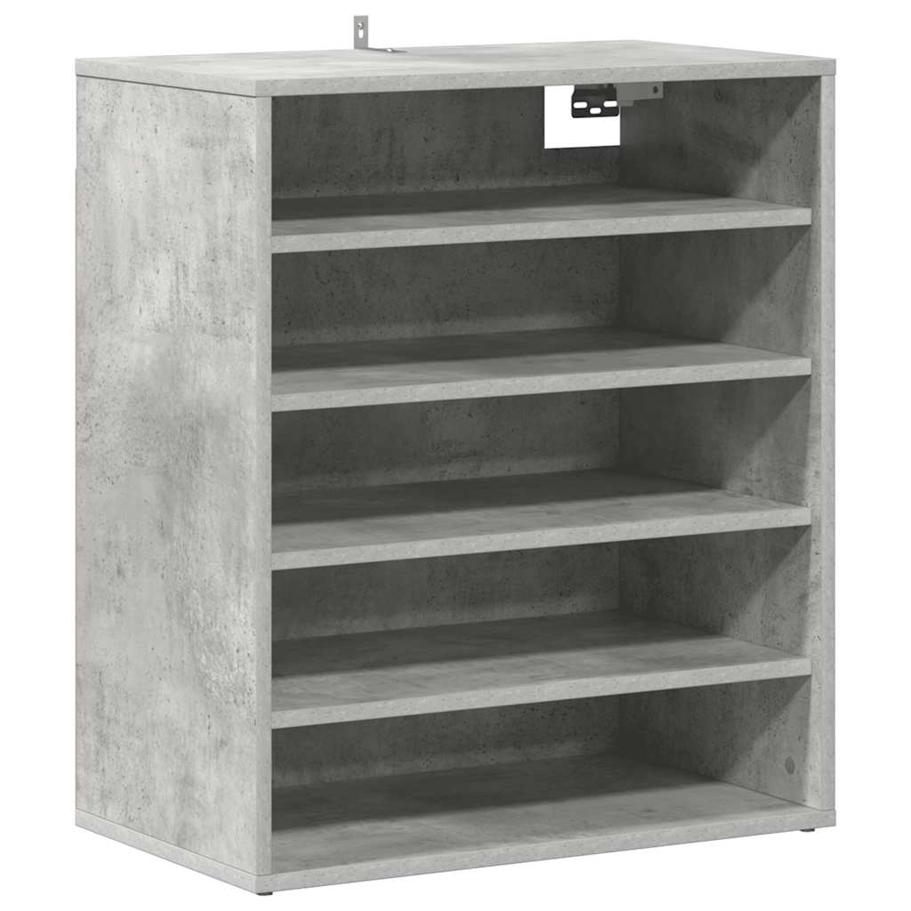 betonszürke szerelt fa cipősszekrény 60 x 35 x 70 cm