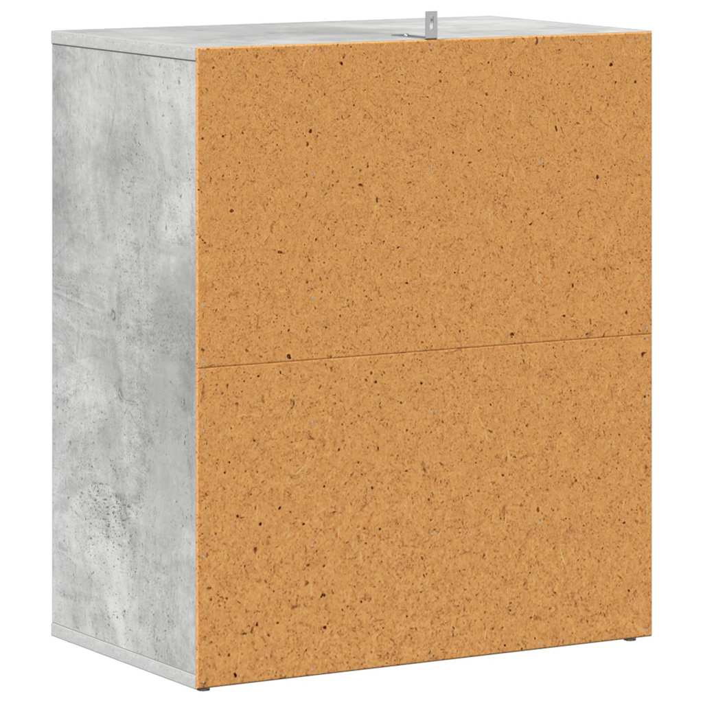 betonszürke szerelt fa cipősszekrény 60 x 35 x 70 cm