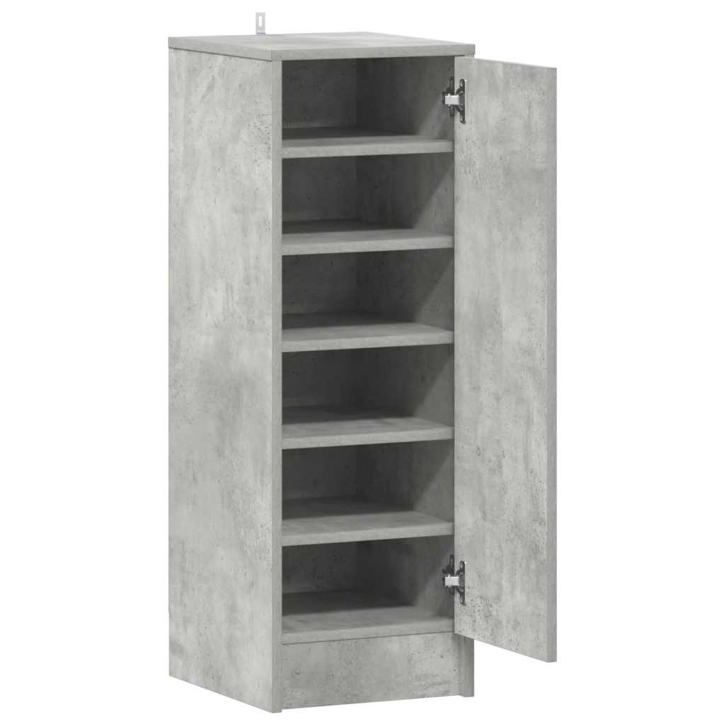 betonszürke szerelt fa cipősszekrény 32 x 35 x 92 cm