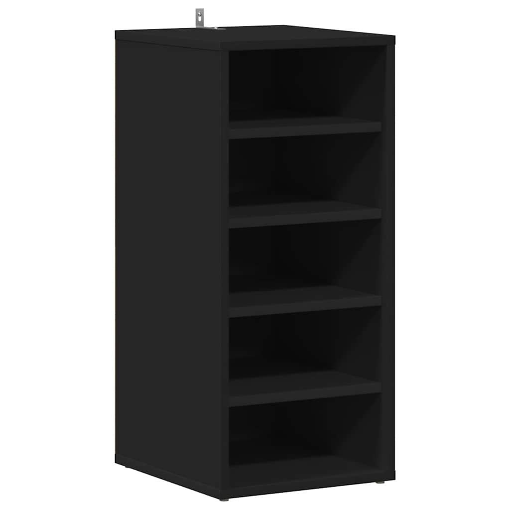 2 db fekete szerelt fa cipősszekrény 31,5 x 35 x 70 cm