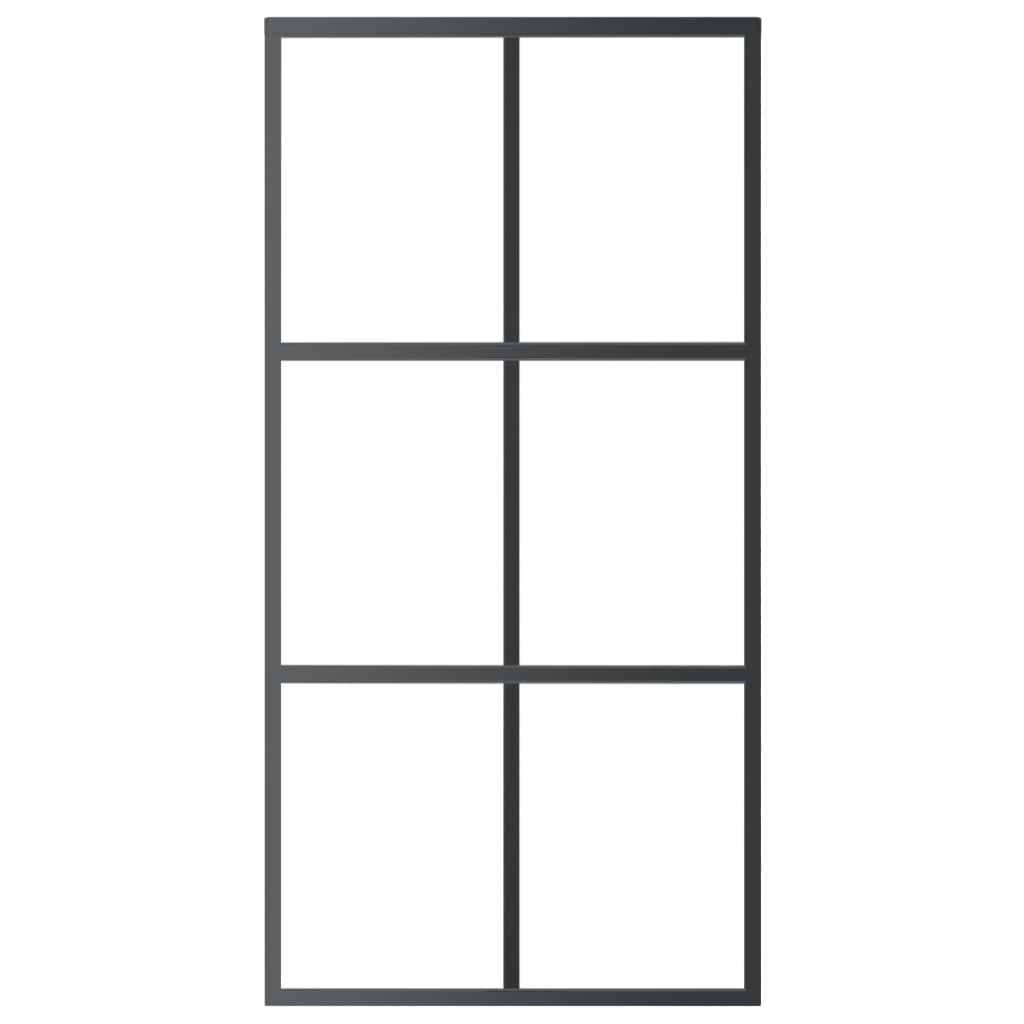 ESG üveg és alumínium tolóajtó fémszerelvény-szettel 102x205 cm