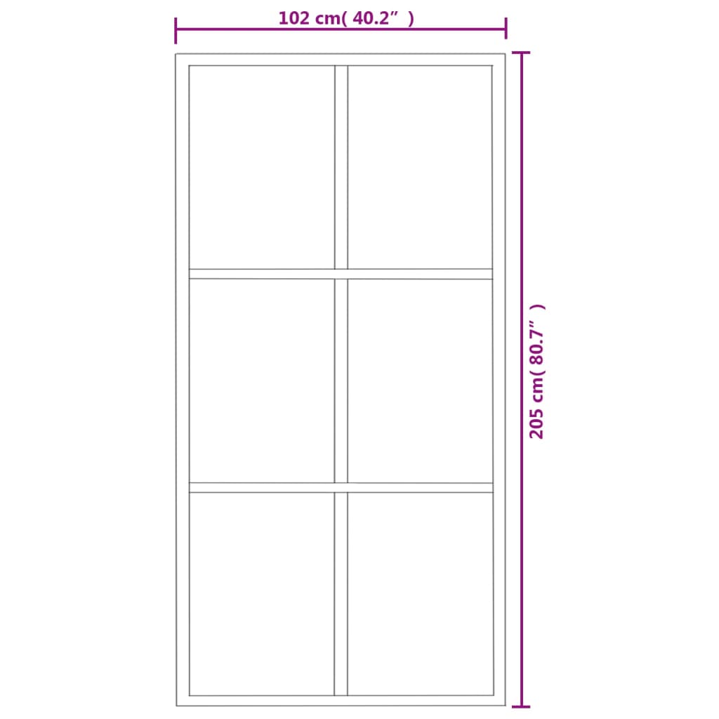 ESG üveg és alumínium tolóajtó fémszerelvény-szettel 102x205 cm