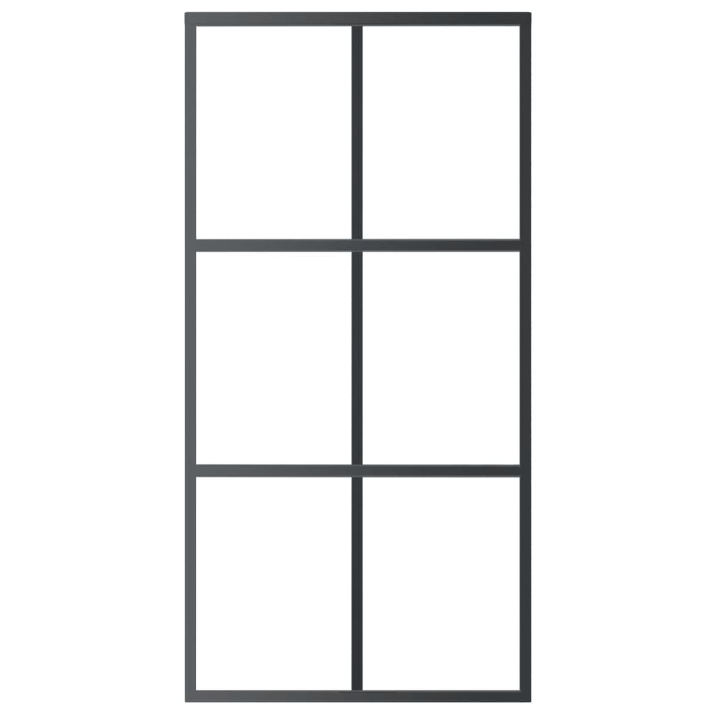 ESG üveg és alumínium tolóajtó fémszerelvény-szettel 102x205 cm