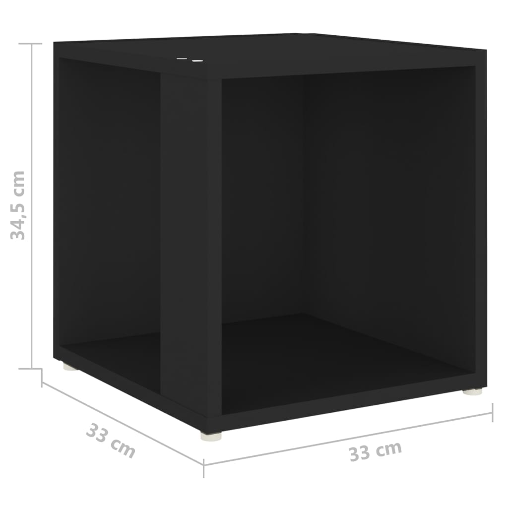 fekete szerelt fa kisasztal 33 x 33 x 34,5 cm