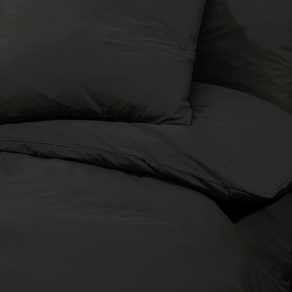 fekete mikroszálas ágyneműhuzat-garnitúra 200 x 200 cm