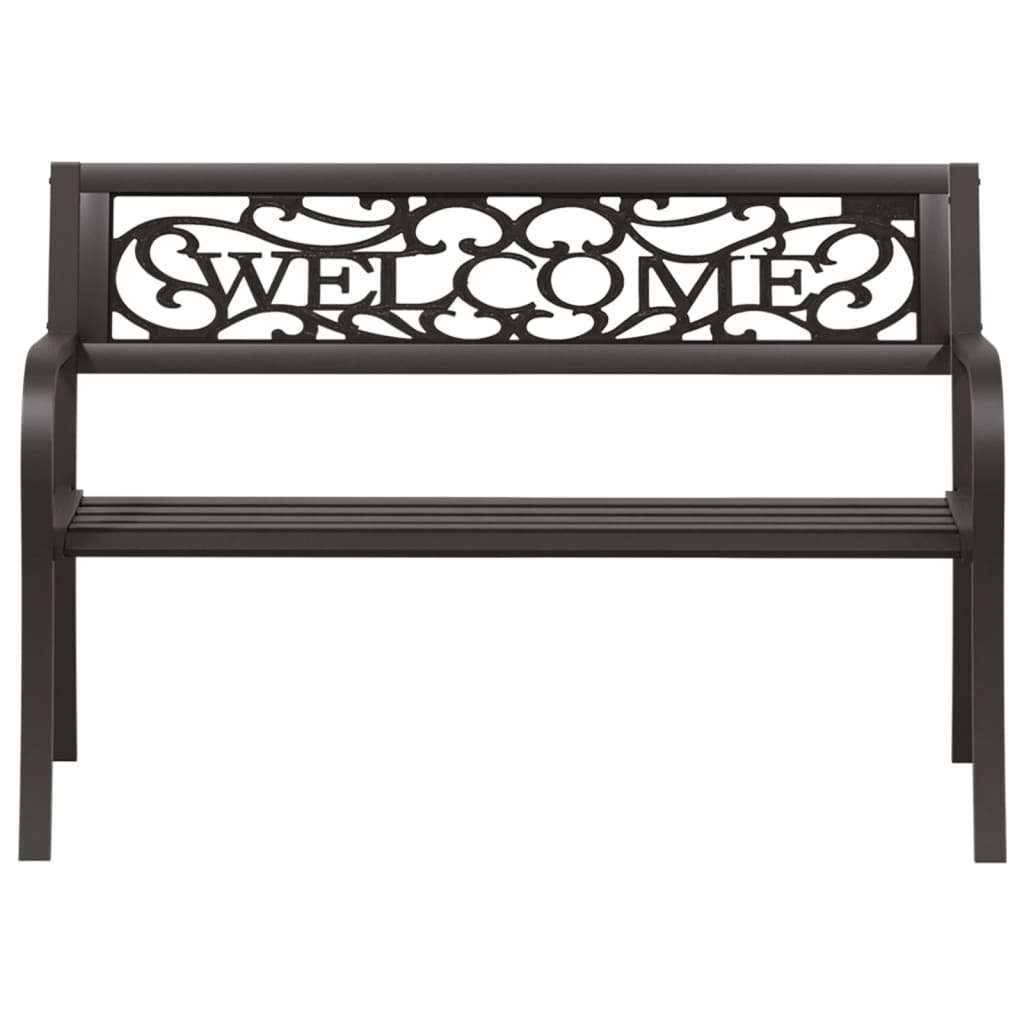 fekete acél kerti pad 125 cm