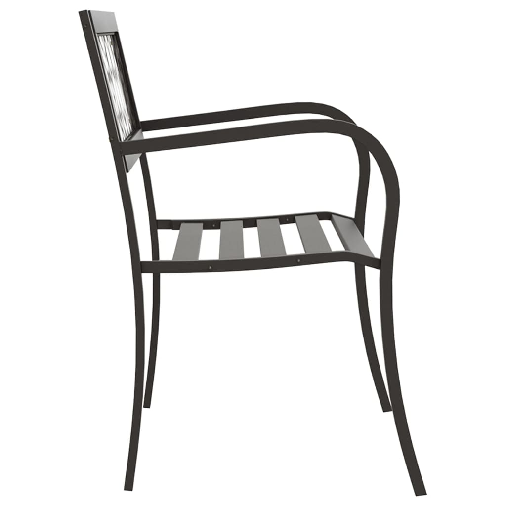 fekete acél kerti pad 125 cm