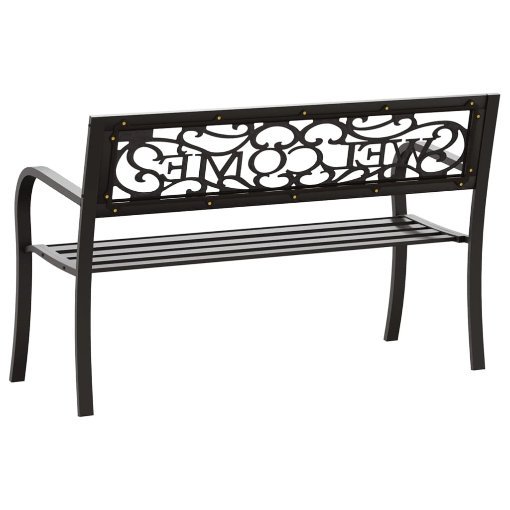 fekete acél kerti pad 125 cm