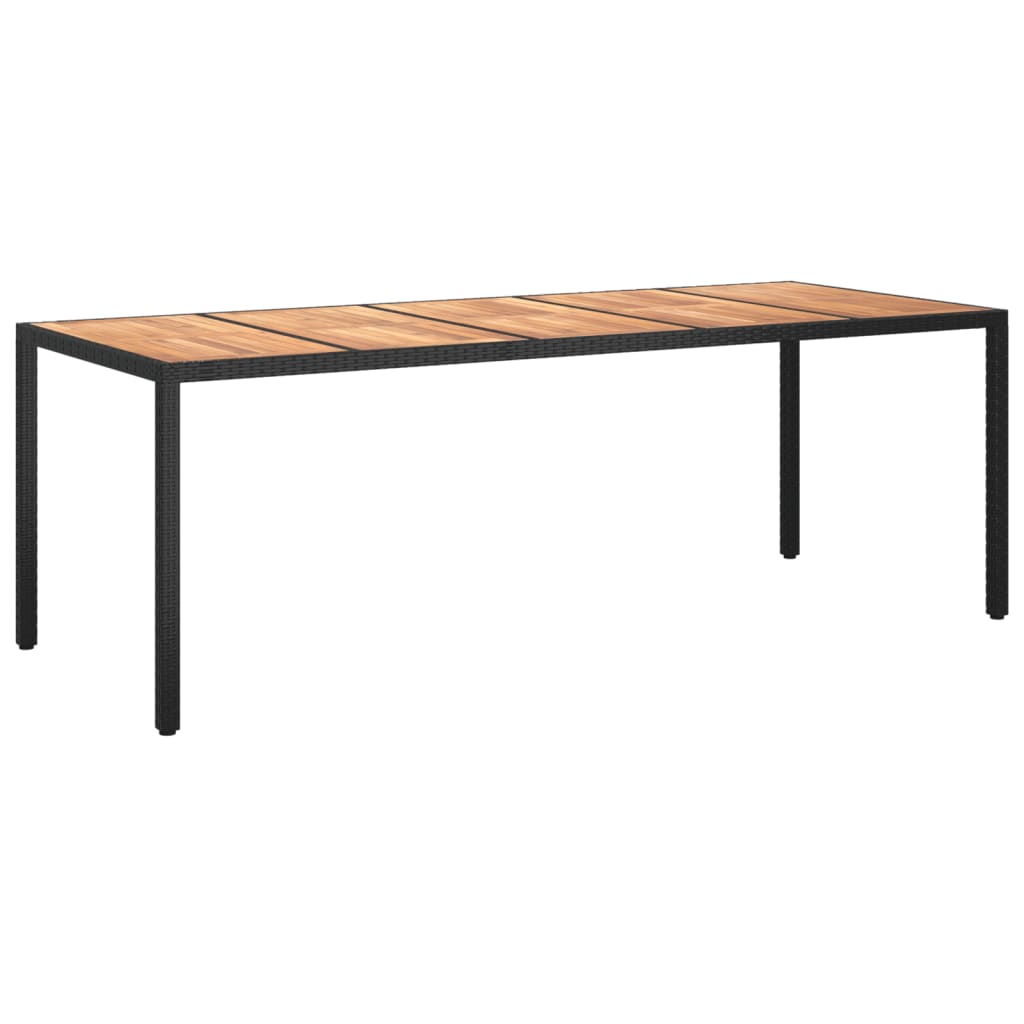 fekete polyrattan kerti asztal 250 x 100 x 75 cm