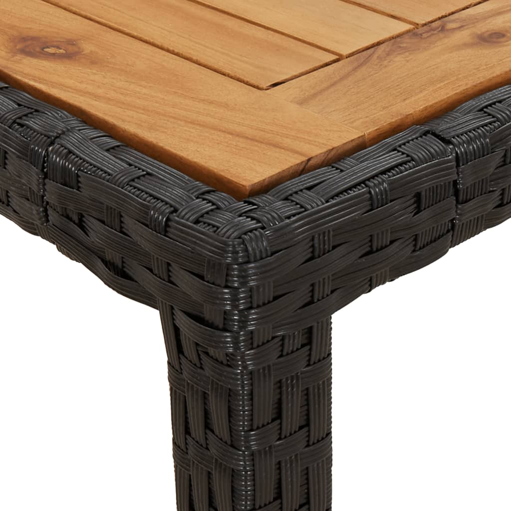 fekete polyrattan kerti asztal 250 x 100 x 75 cm