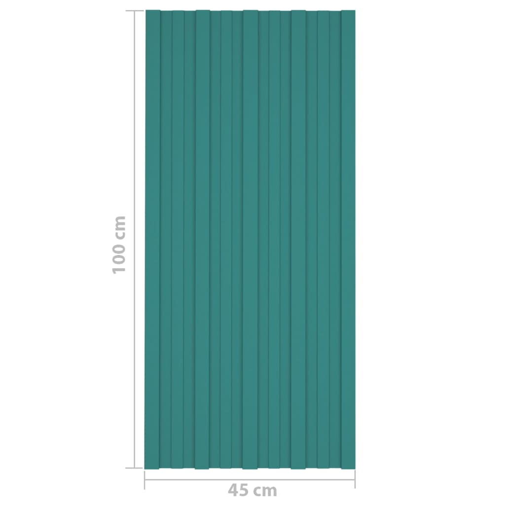 12 db zöld horganyzott acél tetőpanel 100 x 45 cm