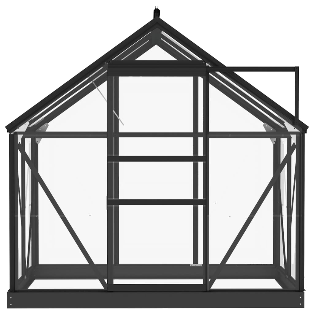 antracitszürke üveg és alumínium melegház 155 x 103 x 191 cm