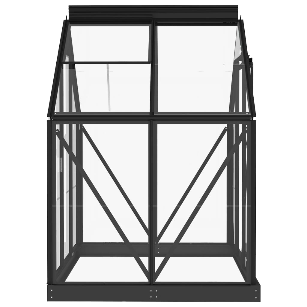 antracitszürke üveg és alumínium melegház 155 x 103 x 191 cm