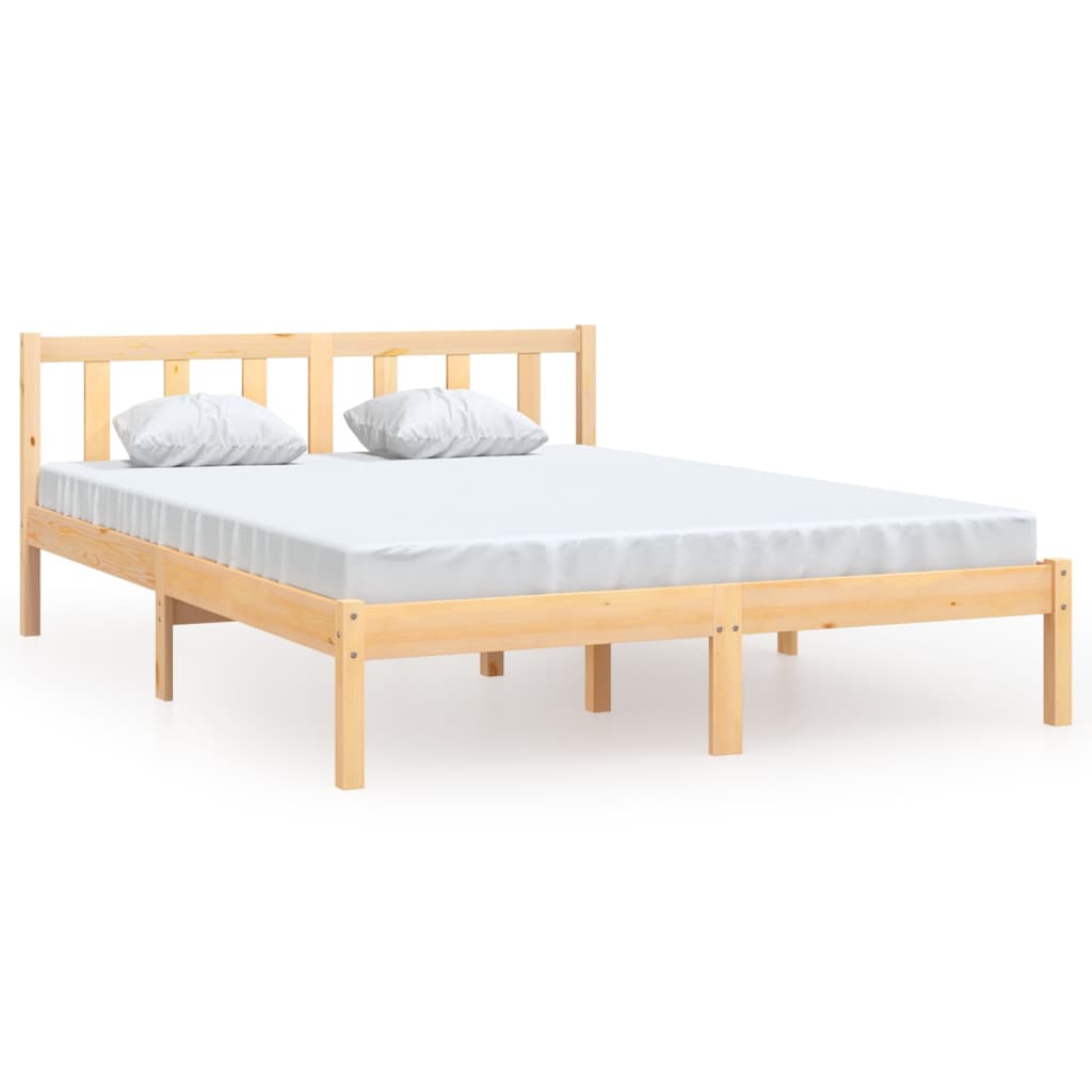 King Size tömör fenyőfa ágykeret 150 x 200 cm