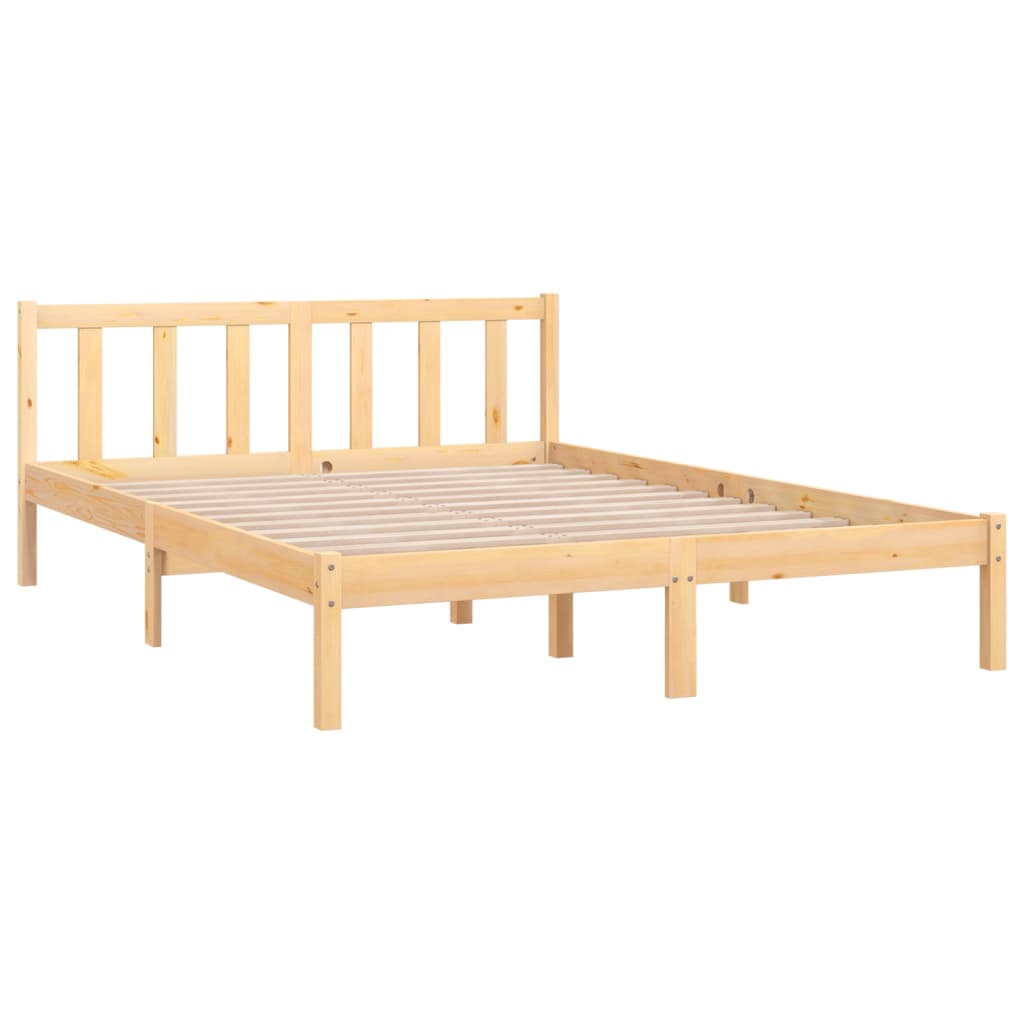King Size tömör fenyőfa ágykeret 150 x 200 cm