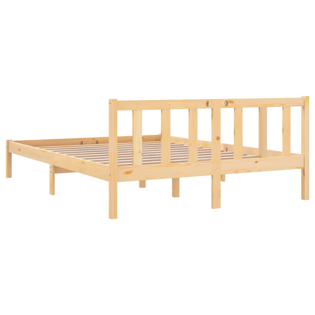 King Size tömör fenyőfa ágykeret 150 x 200 cm