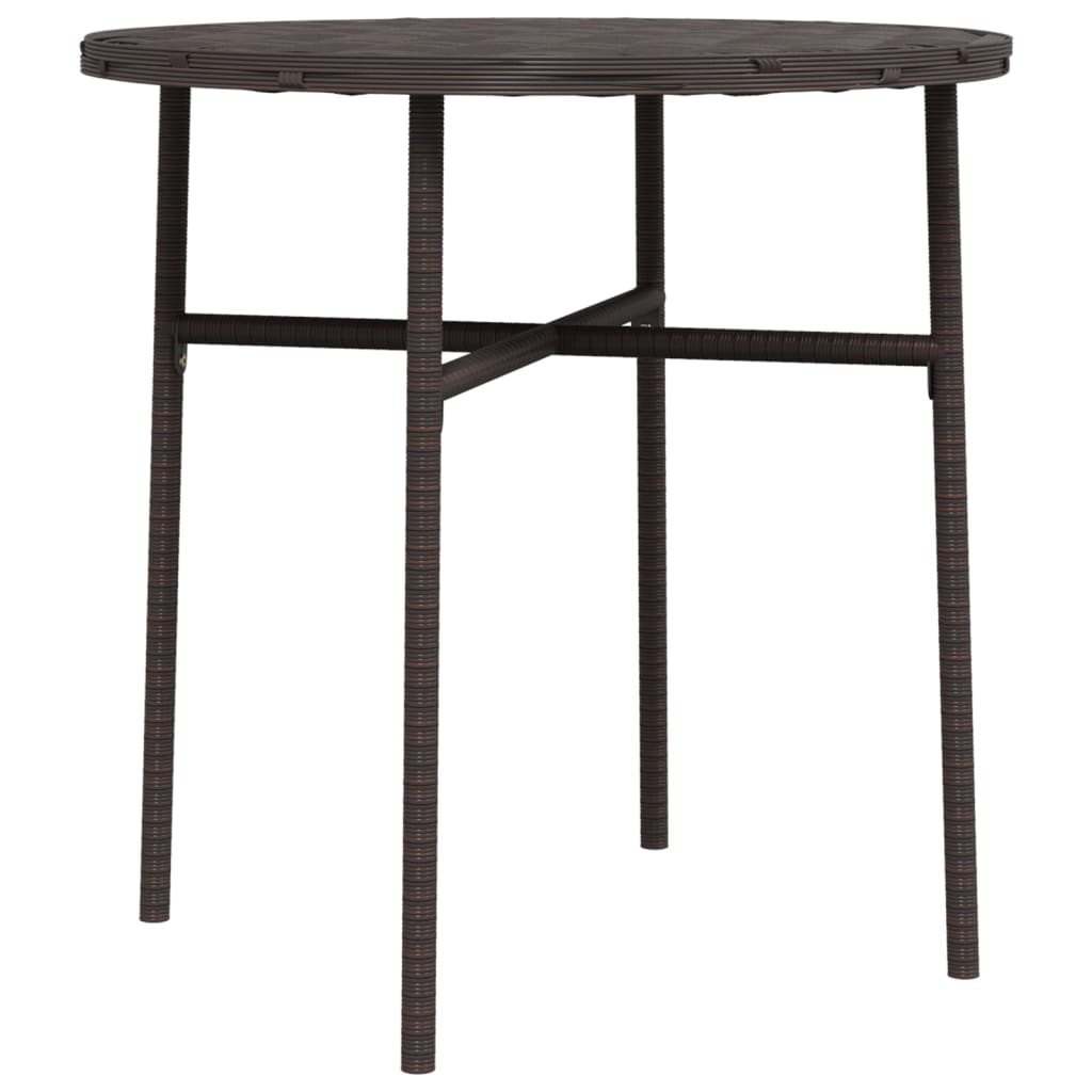 barna polyrattan teázóasztal 45 cm