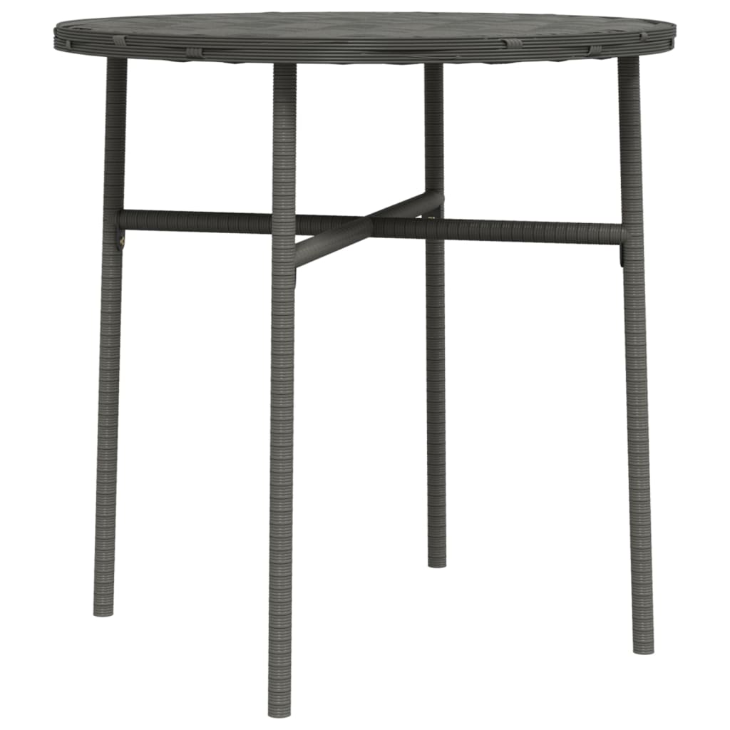 szürke polyrattan teázóasztal 45 cm