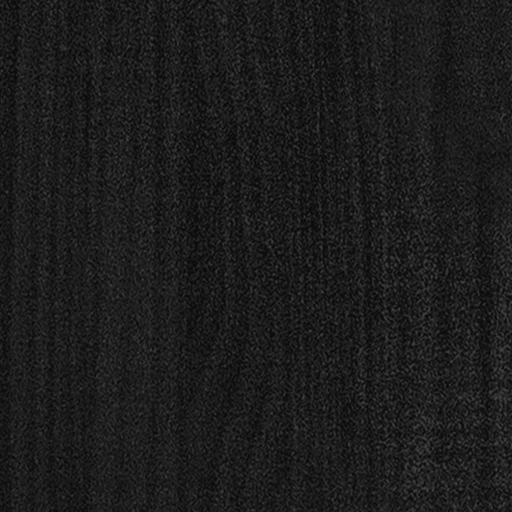 fekete tömör fenyőfa ágykeret 200 x 200 cm