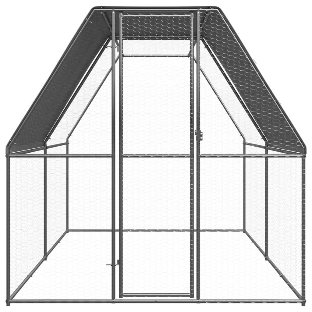 kültéri horganyzott acél tyúkól 2 x 4 x 2 m
