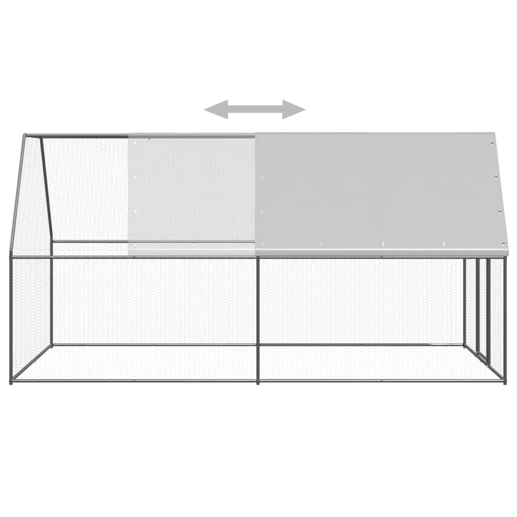 kültéri horganyzott acél tyúkól 2 x 4 x 2 m