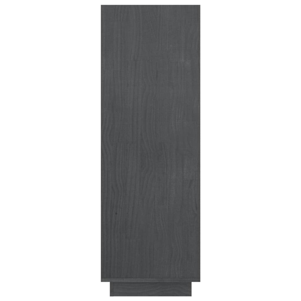 szürke tömör fenyőfa könyvszekrény/térelválasztó 80x35x103 cm