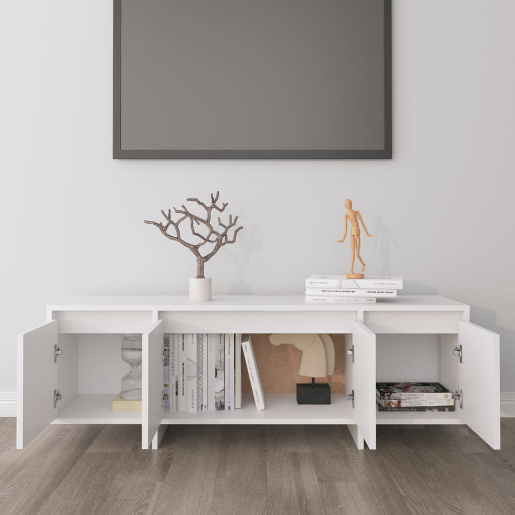 fehér szerelt fa TV-szekrény 120 x 30 x 40,5 cm