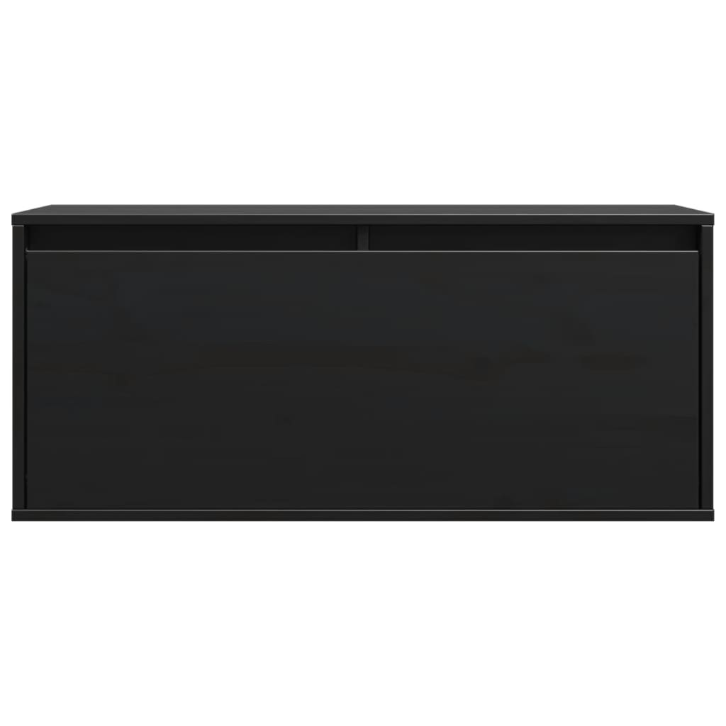 fekete tömör fenyőfa faliszekrény 80 x 30 x 35 cm