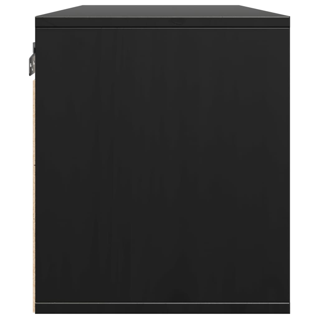 fekete tömör fenyőfa faliszekrény 80 x 30 x 35 cm