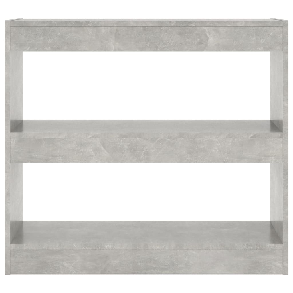 betonszürke térelválasztó könyvszekrény 80 x 30 x 72 cm